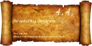 Aradszky Andrea névjegykártya