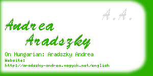 andrea aradszky business card